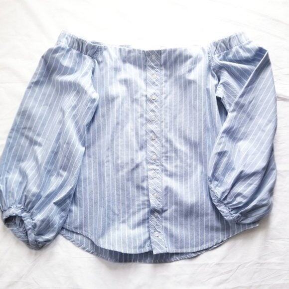 McGuire Revolve Navarte Off Shoulder Gia Striped Blouse Size Small - Picture 1 of 8